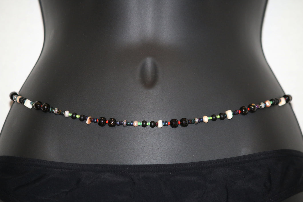 Black and color Belly Beads